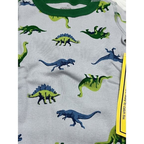 NEW 12-18 Months 75 HANNA ANDERSSON Moon and Back Dinosaurs 2pc Pajama S… - Picture 3 of 12